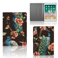 Apple iPad 9.7 (2018) Flip Case Pauw met Bloemen - thumbnail