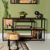 Wandkast Levels - naturel/zwart - 90x150x35 cm - thumbnail