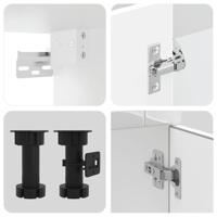 4-delige Keukenkastenset Porto bewerkt hout glanzend wit - thumbnail