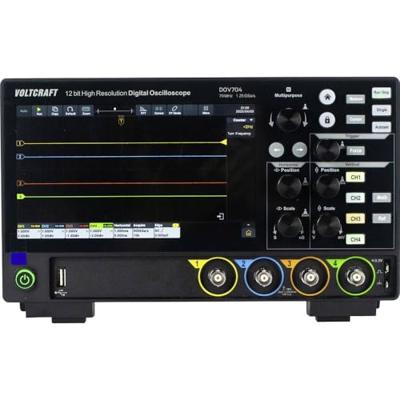 VOLTCRAFT DOV704 Digitale oscilloscoop 70 MHz 4-kanaals 1.25 GSa/s 50 Mpts 12 Bit Digitaal geheugen (DSO) 1 stuk(s)