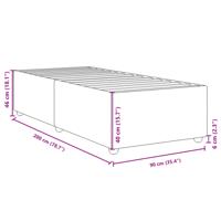 Bedframe zonder matras 100x200 cm stof donkerbruin - thumbnail
