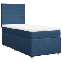 Boxspring met matras stof blauw 140x200 cm - thumbnail