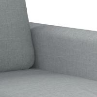 3-delige Loungeset met kussens stof lichtgrijs - thumbnail