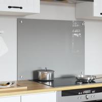 VidaXL Keuken spatscherm lichtgrijs 80 x 60 cm gehard glas - thumbnail