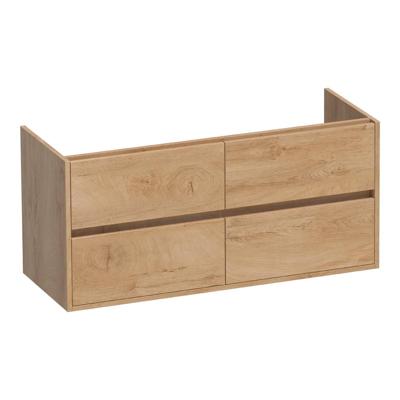 Brauer Adore - Onderkast - 120 cm - met 4 Softclose Lades Greeploos en 2 Sifon Uitsparingen - Forest Tan