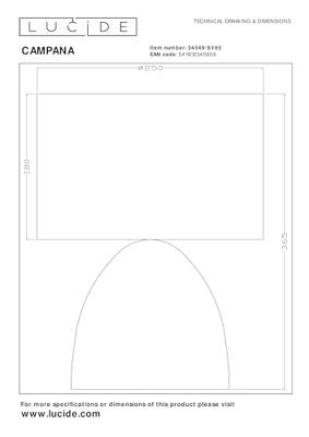 Lucide CAMPANA - Tafellamp - 1xE27 - Transparant