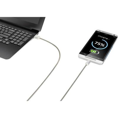Renkforce RF-4888674 USB-kabel USB 2.0 USB-A stekker, USB-C stekker 0.50 m Zilver Kabelmantel van RVS