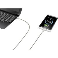 Renkforce RF-4888674 USB-kabel USB 2.0 USB-A stekker, USB-C stekker 0.50 m Zilver Kabelmantel van RVS - thumbnail