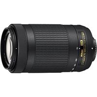 Nikon AF-P DX Nikkor 70-300 mm 1:4,5-6,3G ED, lensdop voorkant met kliksluiting LC-58 wit/zwart - thumbnail