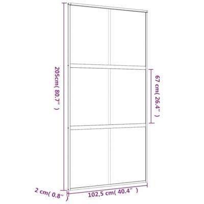 Schuifdeur 102,5x205 cm helder ESG-glas en aluminium goudkleur - thumbnail