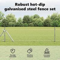 VidaXL Afrasteringspaal zilver 10 x 0,4 m (50 mm mesh) staal - thumbnail