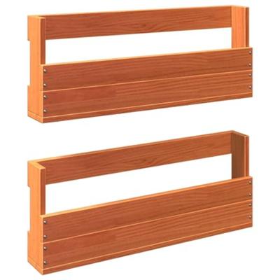 VidaXL Schoenenrekken 2 st 59x8,5x23,5 cm massief grenenhout wasbruin VidaXL Schoenenrekken 2 st 59x8,5x23,5 cm massief grenenhout wasbruin