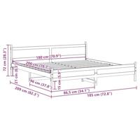 Bedframe zonder matras massief grenenhout wasbruin 180x200 cm - thumbnail