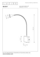 Lucide BUDDY - Bedlamp / Wandlamp - LED - 1x4W 4000K - Zwart - thumbnail