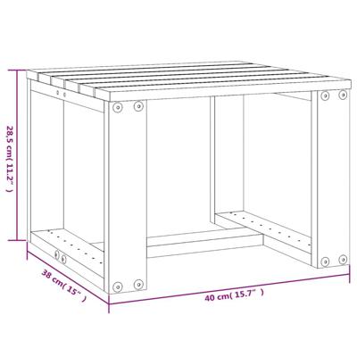 Tuinbijzettafel 40x38x28,5 cm massief grenenhout - thumbnail