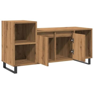 Tv-meubel 100x35x55 cm bewerkt hout artisanaal eikenkleur