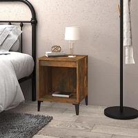 Nachtkastje 40x35x50 cm gerookt eikenkleurig - thumbnail