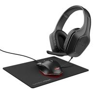 Trust GXT 790 3-in-1 Muis, Muismat, en Headset Bundel Zwart - thumbnail