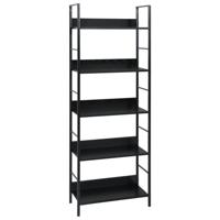 Boekenkast met 5 schappen 60x27,6x158,5 cm bewerkt hout zwart - thumbnail