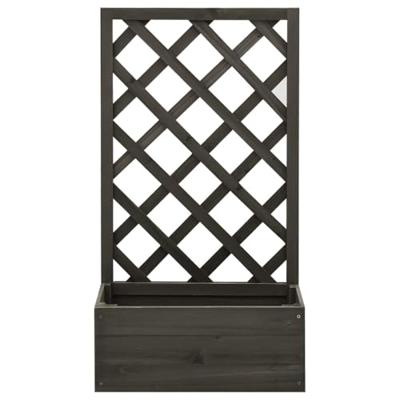 VidaXL Latwerkplantenbak 50x25x90 cm massief vurenhout grijs