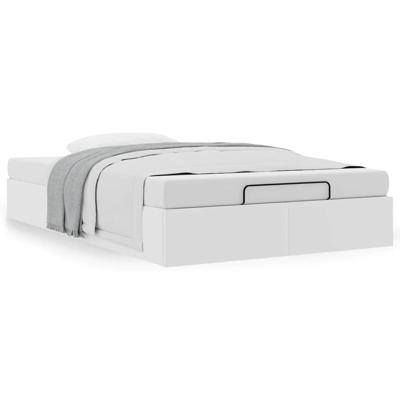 Bedframe zonder matras 120x190 cm kunstleer wit Bedframe zonder matras 120x190 cm kunstleer wit