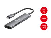 Equip 128963 USB-C (USB 3.2 Gen 2) multiport hub 4 poorten Zwart, Zilver - thumbnail