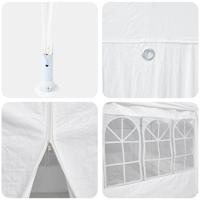 Partytent met 8 Zijwanden - Wit - 4 x 4 m - PE - thumbnail