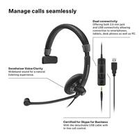 I SENNHEISER SC 45 USB MS - Hoofdtelefoon - Culture Plus Mobile - op oor - met bekabeling - zwart - thumbnail