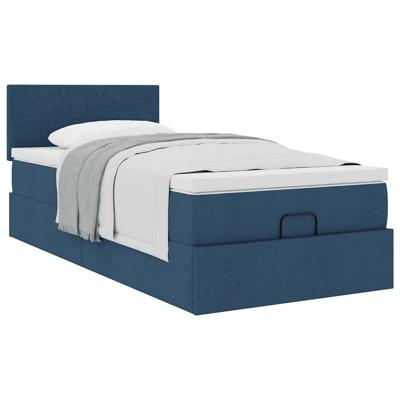 Ottoman bed met matras 120x190 cm stof blauw