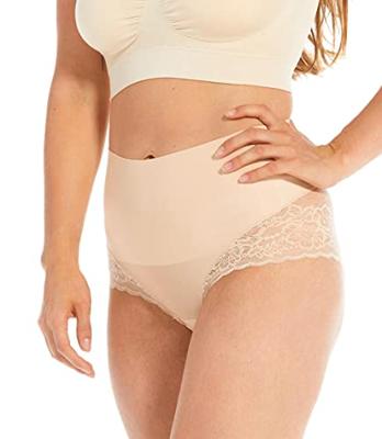 Magic sterke buik corrigerende slip - Tummy shaper Lace - Kanten shapewear slip voor een platte buik - XL - Huidskleur - Onderbroek - Ondergoed- -