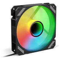 Sharkoon shark mirror rgb pwm case fan (zwart, 120 x 120 x 25 mm) - thumbnail