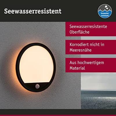 Paulmann 94708 Lamina PIR 2200K rd. schwarz LED-plafondlamp 14 W Zwart