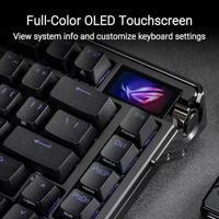 ASUS ROG Azoth Extreme draadloos mechanisch gamingtoetsenbord - 75% TKL, aluminium chassis, koolstofvezelplaat, verstelbare pakkingbevestiging, kleur OLED-touchscreen, ROG NX Sneeuw Lineaire - thumbnail