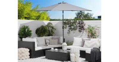 Beliani VARESE - Marktscherm-Grijs-Polyester Beliani VARESE - Marktscherm-Grijs-Polyester