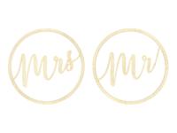 Houten Hangdecoratie "Mr" & "Mrs" - thumbnail