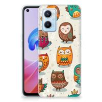 OPPO A96 | OPPO A76 | TPU Hoesje | Vrolijke Uilen - thumbnail