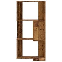 Boekenkast 3-laags hoek 50x50x102 cm bewerkt hout oud houtkleur - thumbnail