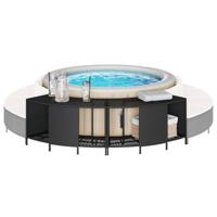 VidaXL Opbergschappen voor hottub 2 st poly rattan zwart - thumbnail
