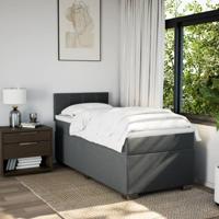Boxspring met matras stof donkergrijs 90x190 cm - thumbnail