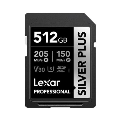 Lexar Silver Plus 512GB SDXC UHS-I V30 - R205/W150 MB/s Lexar Silver Plus 512GB SDXC UHS-I V30 - R205/W150 MB/s