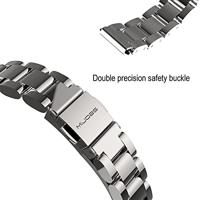 Metalen schakelarmband voor Xiaomi Mi Band 3/4/5/6 / 7 - Zwart - thumbnail