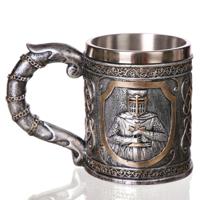 3D Viking schedel koffie bier mok schedel mok bier wijn drinken geschenk roestvrijstaal ridder decoratieve Cup voor mannen mok - thumbnail