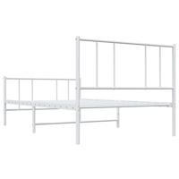 Bedframe met hoofd- en voeteneinde metaal wit 90x190 cm - thumbnail