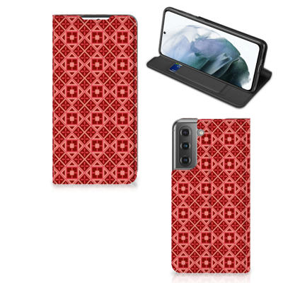 Samsung Galaxy S21 FE | Hoesje met Magneet | Batik Rood
