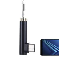 Type-C Male naar 3.5mm vrouwelijk L-type Stereo Audio hoofdtelefoon Jack Adapter(Black) - thumbnail