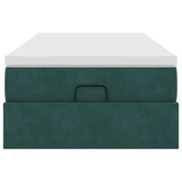 Ottoman bed met matras 80x200cm fluweel donkergroen - thumbnail