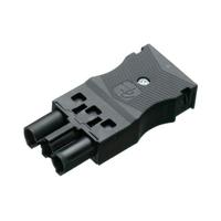 Adels-Contact 17798 Netstekker AC Bus, recht Totaal aantal polen: 2 + PE 16 A Zwart 1 stuk(s) - thumbnail