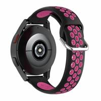 Siliconen sportbandje met gesp - Zwart + roze - Garmin Vivoactive 6 / Vivoactive 5 / Vivoactive 3 - thumbnail