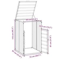 Containerberging voor 1 container 72x81x115 cm staal grijs - thumbnail