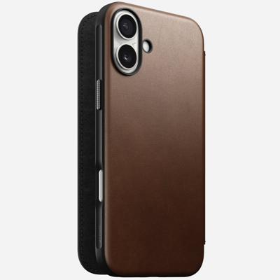 Nomad Modern Nomad lederen folio iPhone 16 Plus - Brown